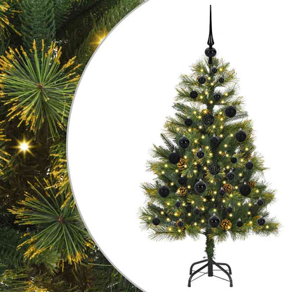 Albero di Natale artificiale pieghevole con coni Verde 120 cm