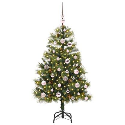 Albero di Natale artificiale pieghevole con coni Verde 120 cm