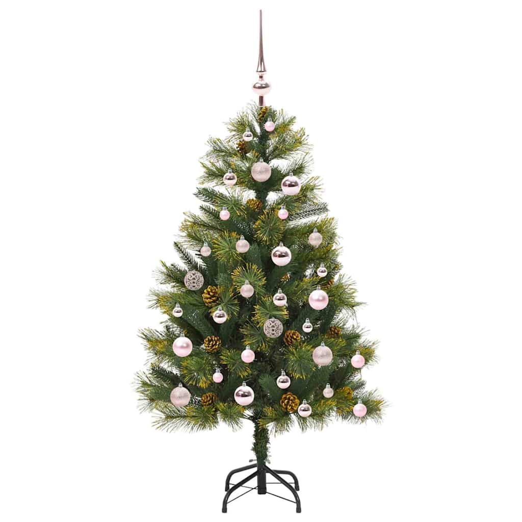 Albero di Natale artificiale pieghevole con coni Verde 120 cm