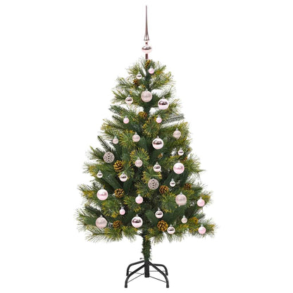 Albero di Natale artificiale pieghevole con coni Verde 120 cm