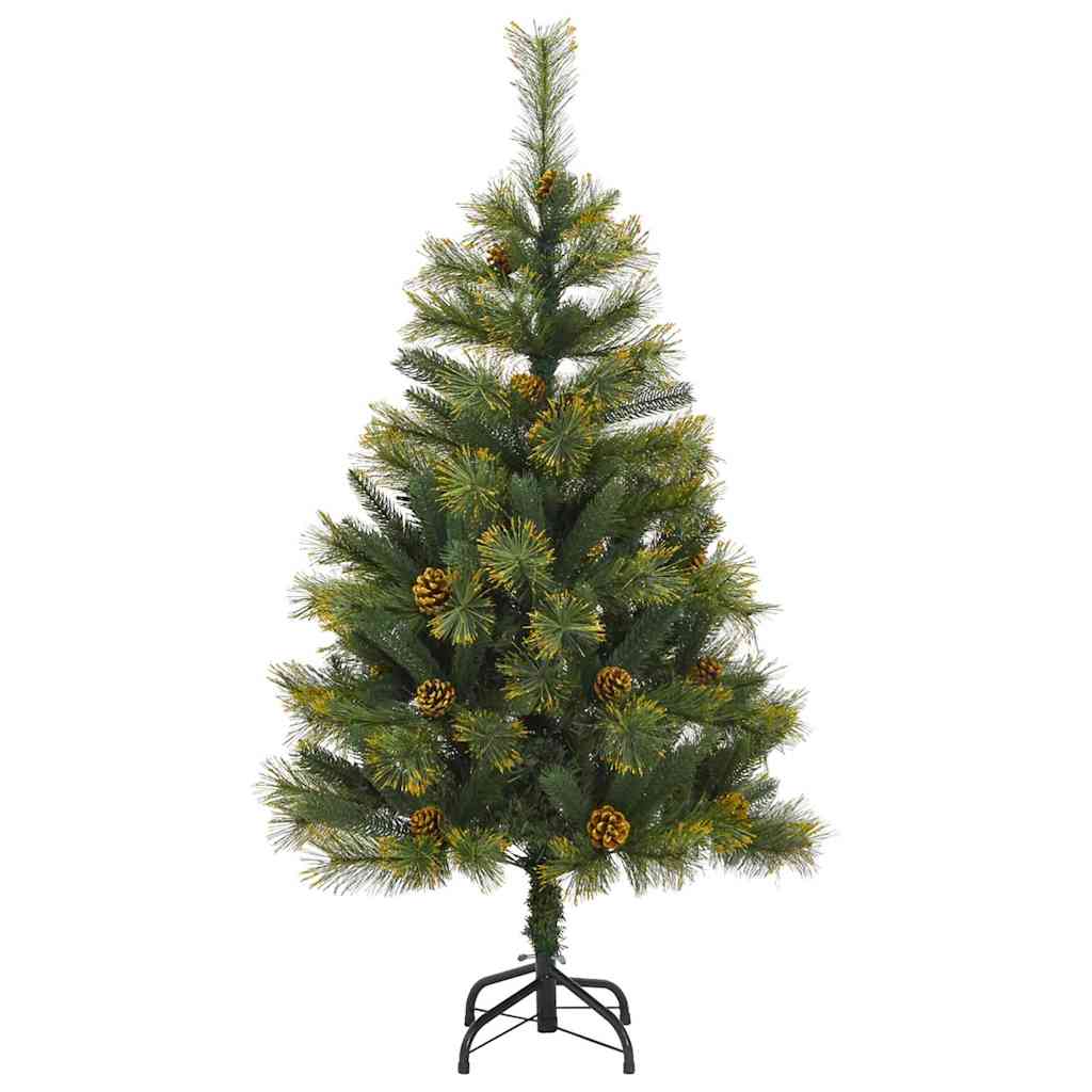 Albero di Natale artificiale pieghevole con coni Verde 120 cm