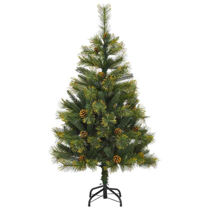 Albero di Natale artificiale pieghevole con coni Verde 120 cm