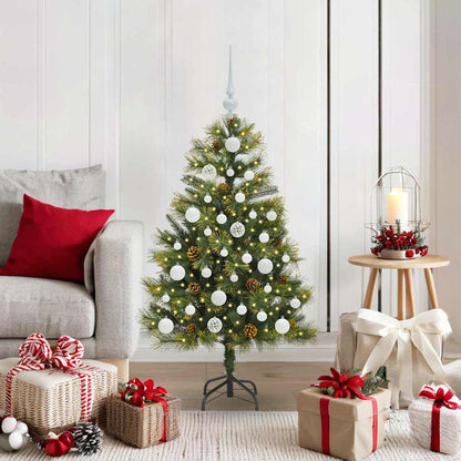 Albero di Natale artificiale pieghevole con coni Verde 120 cm