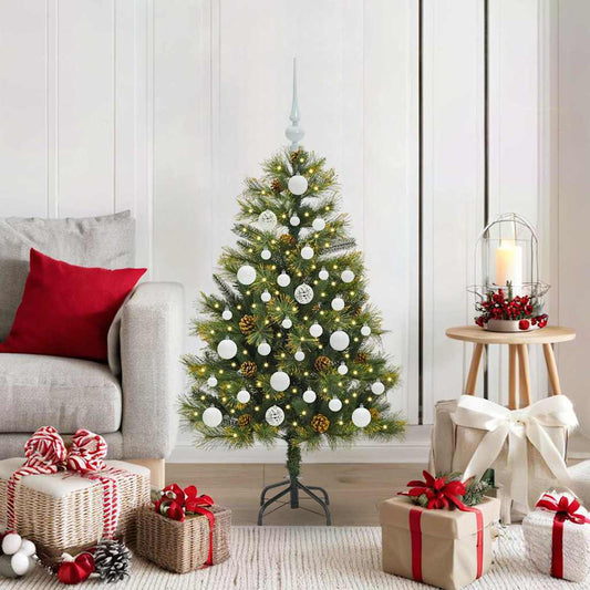 Albero di Natale artificiale pieghevole con coni Verde 120 cm