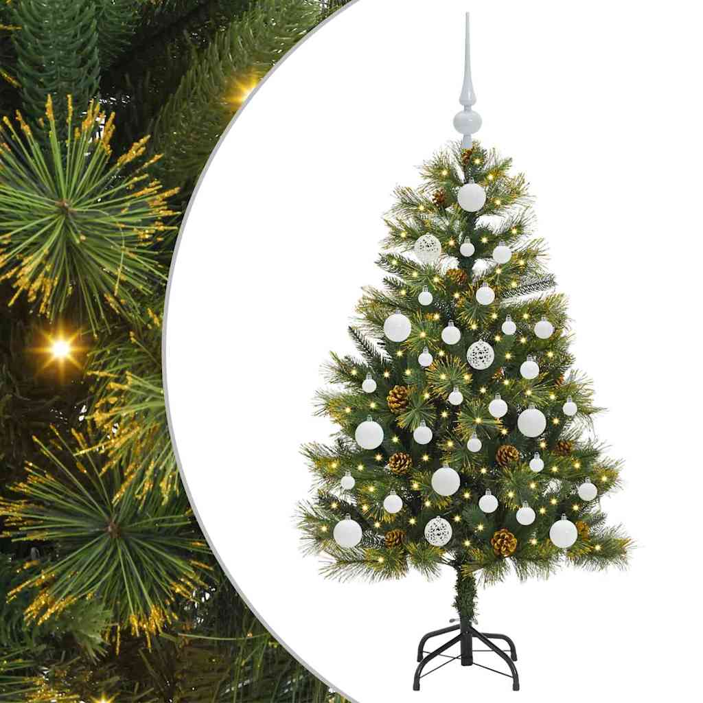 Albero di Natale artificiale pieghevole con coni Verde 120 cm
