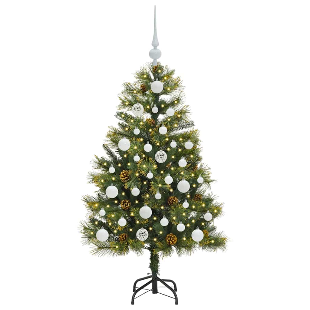 Albero di Natale artificiale pieghevole con coni Verde 120 cm