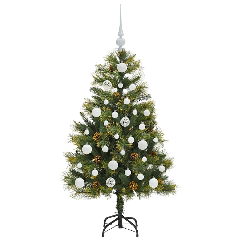 Albero di Natale artificiale pieghevole con coni Verde 120 cm