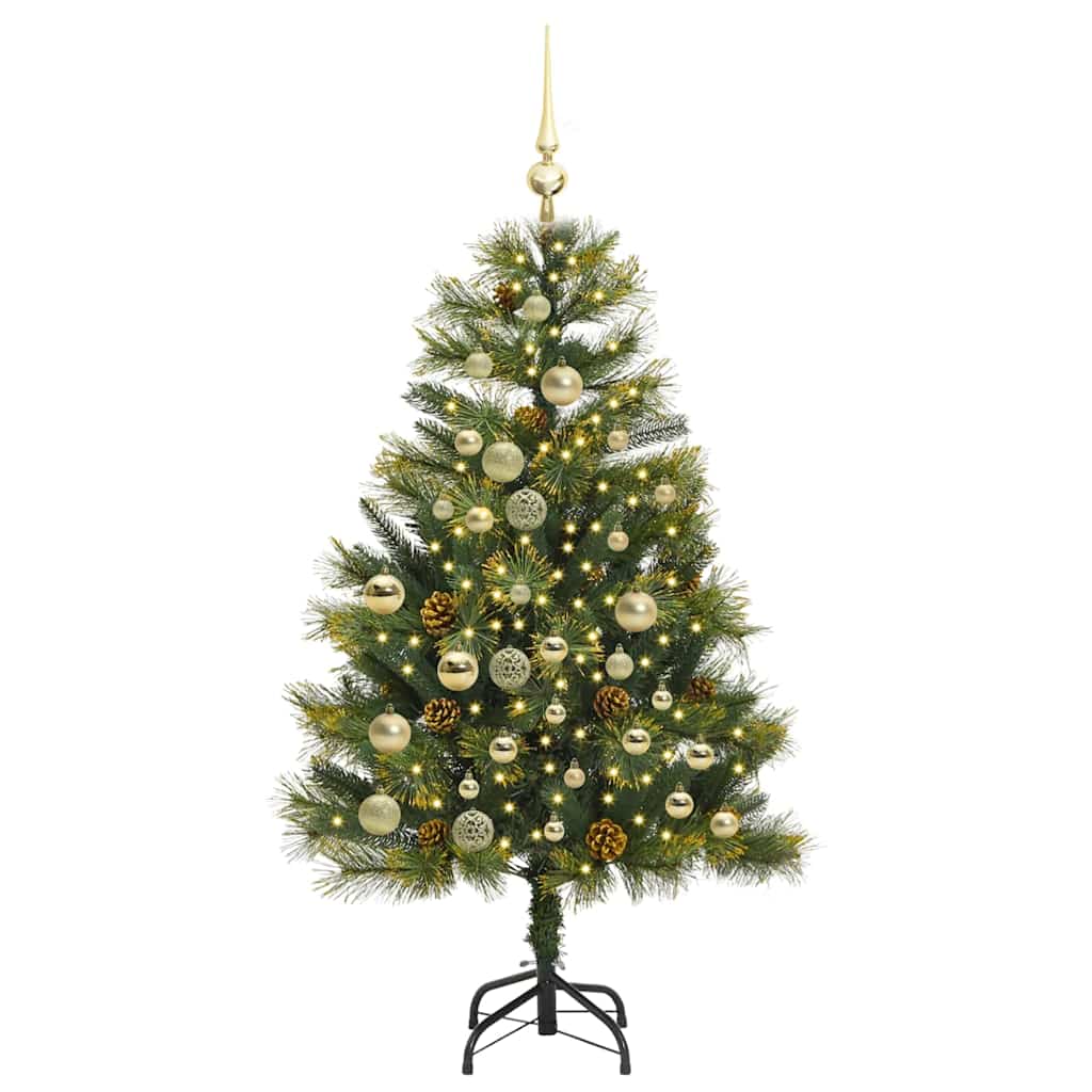 Albero di Natale artificiale pieghevole con coni Verde 120 cm