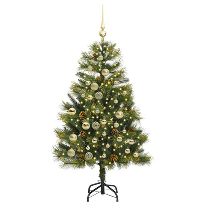 Albero di Natale artificiale pieghevole con coni Verde 120 cm