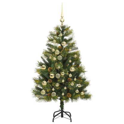 Albero di Natale artificiale pieghevole con coni Verde 120 cm