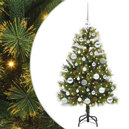 Albero di Natale artificiale pieghevole con coni Verde 120 cm
