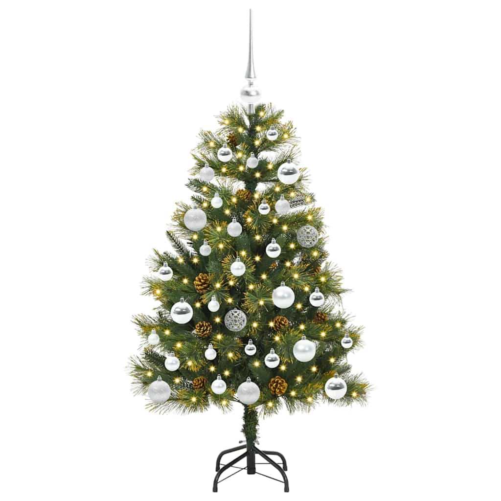 Albero di Natale artificiale pieghevole con coni Verde 120 cm