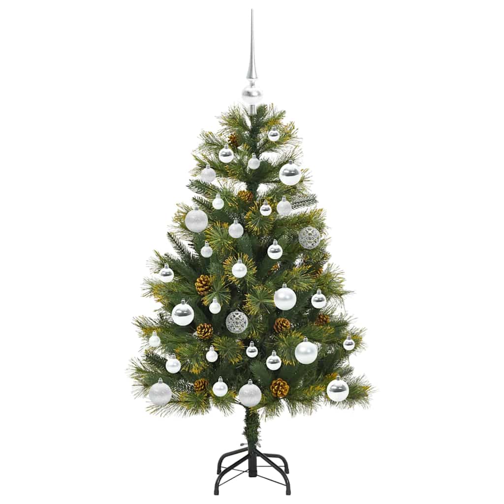 Albero di Natale artificiale pieghevole con coni Verde 120 cm