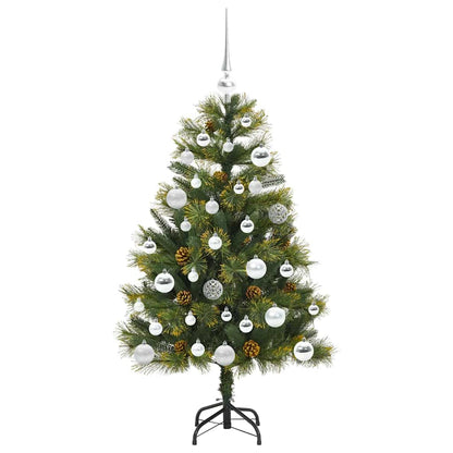 Albero di Natale artificiale pieghevole con coni Verde 120 cm