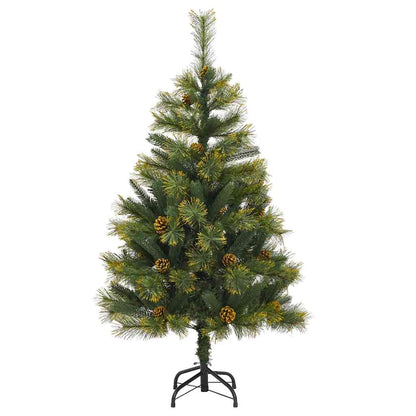 Albero di Natale artificiale pieghevole con coni Verde 120 cm