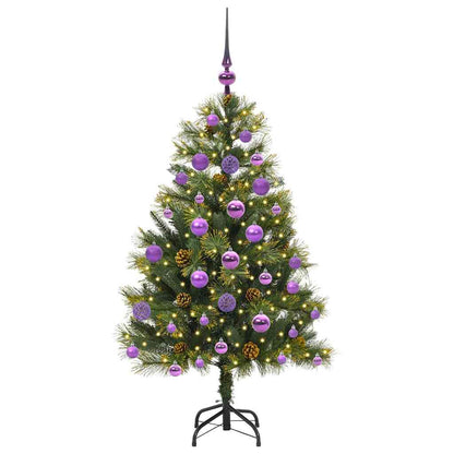 Albero di Natale artificiale pieghevole con coni Verde 120 cm