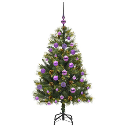 Albero di Natale artificiale pieghevole con coni Verde 120 cm