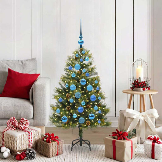 Albero di Natale artificiale pieghevole con coni Verde 120 cm