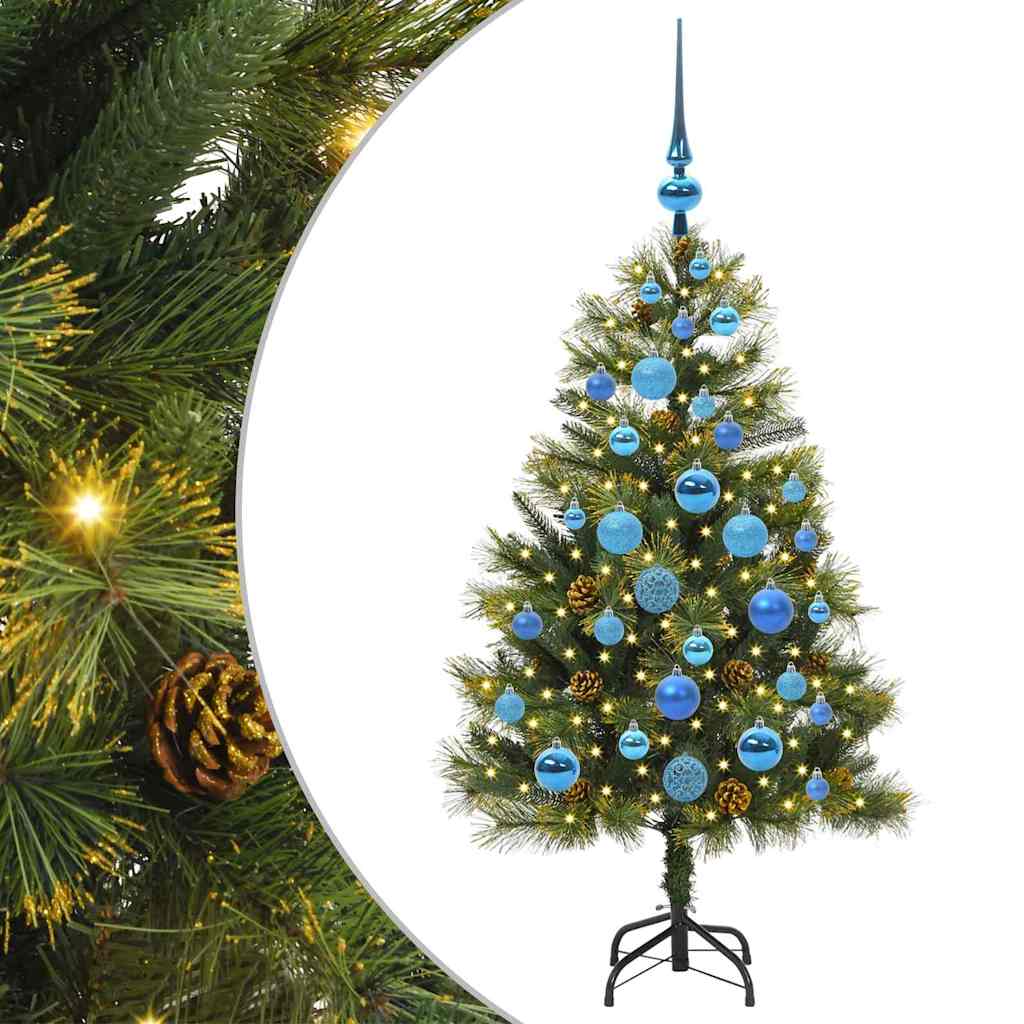Albero di Natale artificiale pieghevole con coni Verde 120 cm