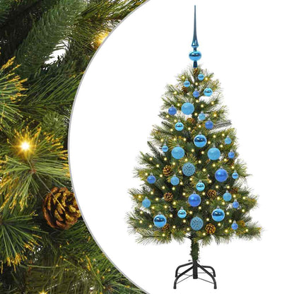 Albero di Natale artificiale pieghevole con coni Verde 120 cm