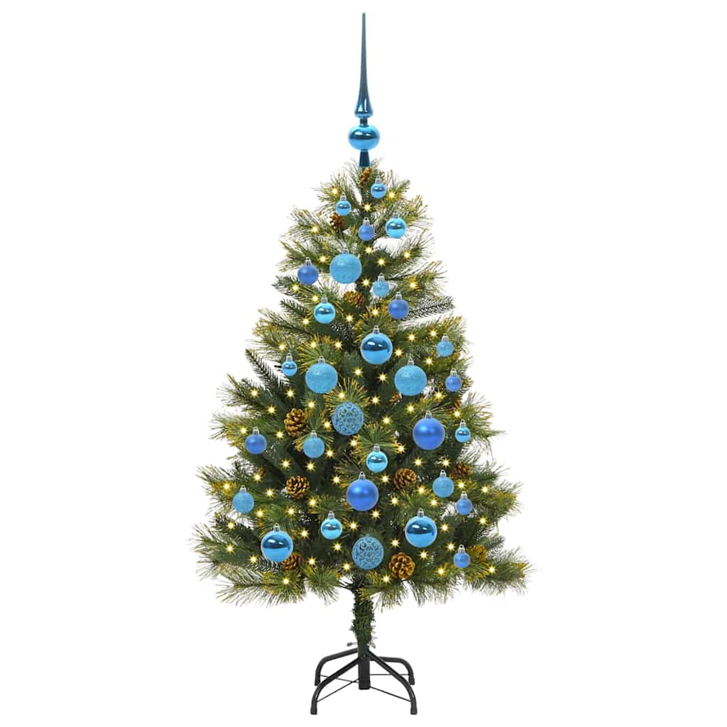 Albero di Natale artificiale pieghevole con coni Verde 120 cm