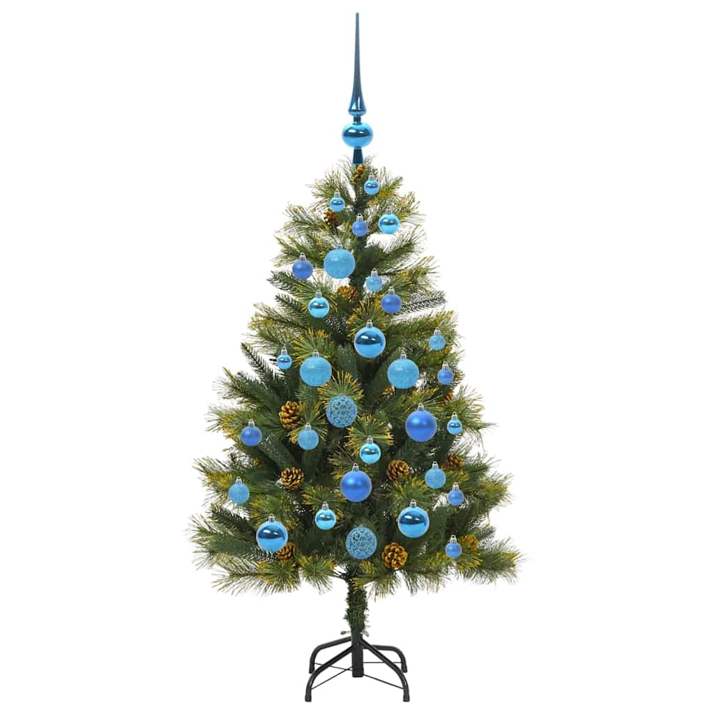 Albero di Natale artificiale pieghevole con coni Verde 120 cm