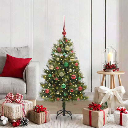 Albero di Natale artificiale pieghevole con coni Verde 120 cm