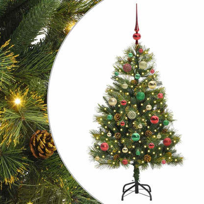 Albero di Natale artificiale pieghevole con coni Verde 120 cm
