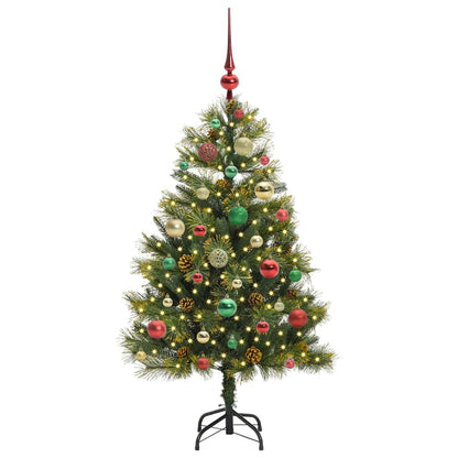 Albero di Natale artificiale pieghevole con coni Verde 120 cm