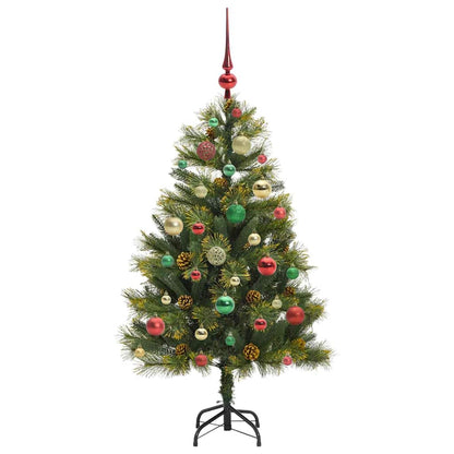 Albero di Natale artificiale pieghevole con coni Verde 120 cm