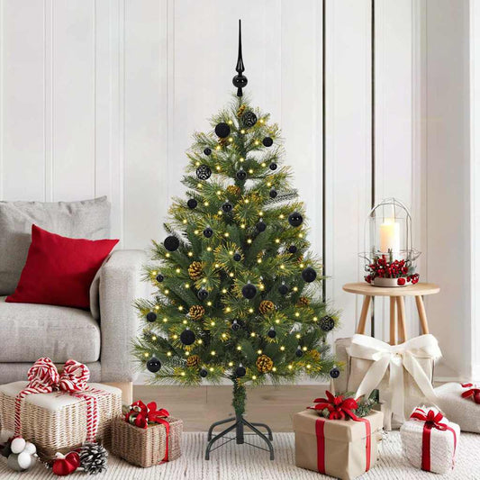 Albero di Natale artificiale pieghevole con coni Verde 150 cm