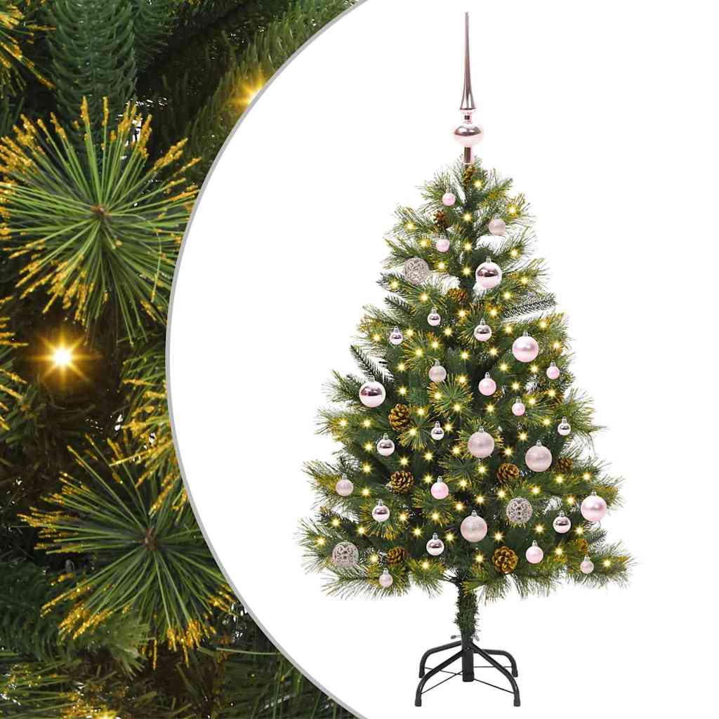 Albero di Natale artificiale pieghevole con coni Verde 150 cm