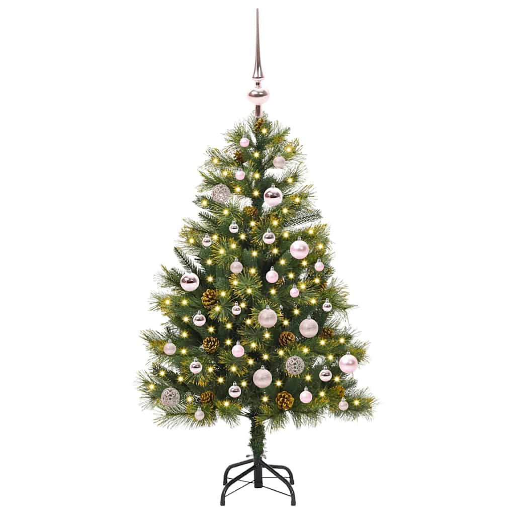 Albero di Natale artificiale pieghevole con coni Verde 150 cm