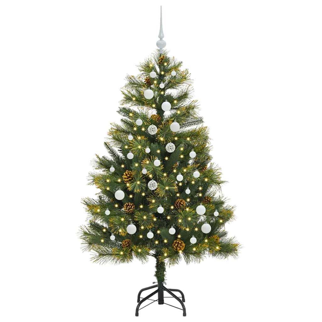 Albero di Natale artificiale pieghevole con coni Verde 150 cm