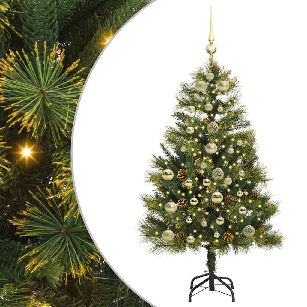 Albero di Natale artificiale pieghevole con coni Verde 150 cm
