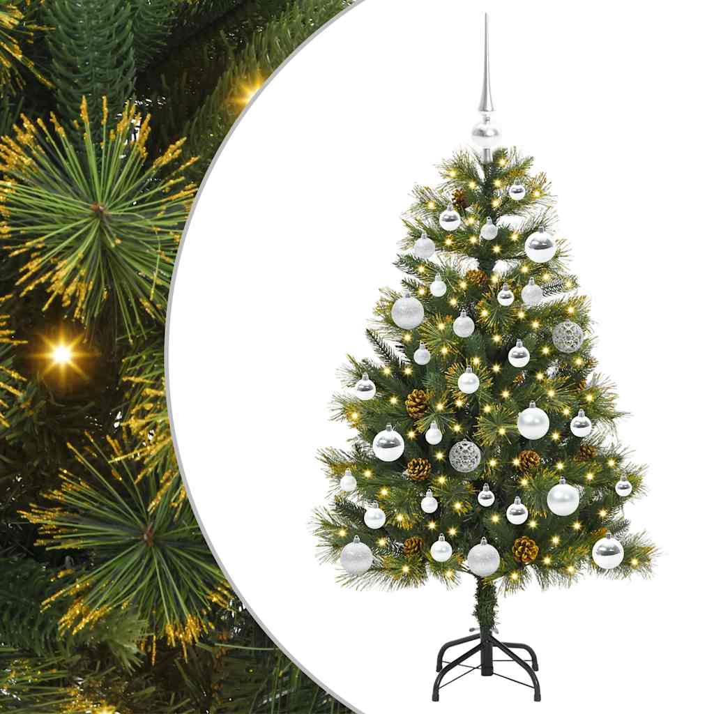 Albero di Natale artificiale pieghevole con coni Verde 150 cm