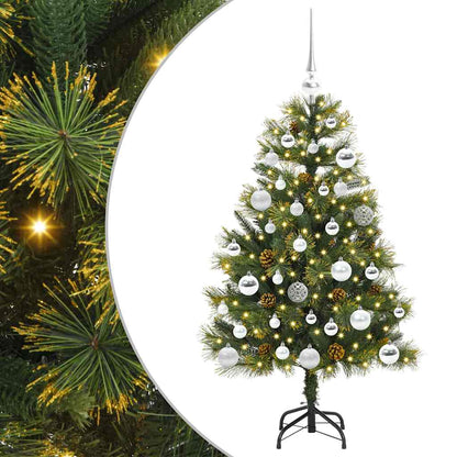 Albero di Natale artificiale pieghevole con coni Verde 150 cm