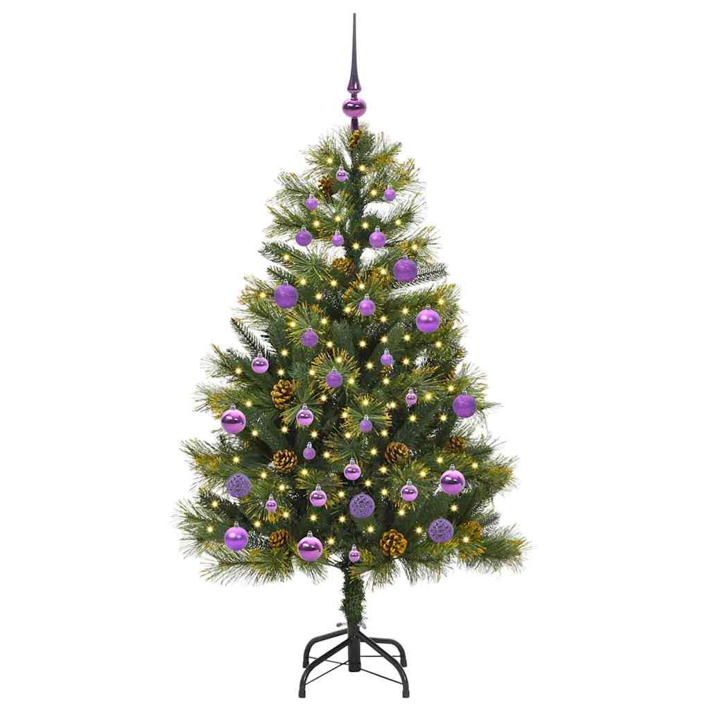 Albero di Natale artificiale pieghevole con coni Verde 150 cm