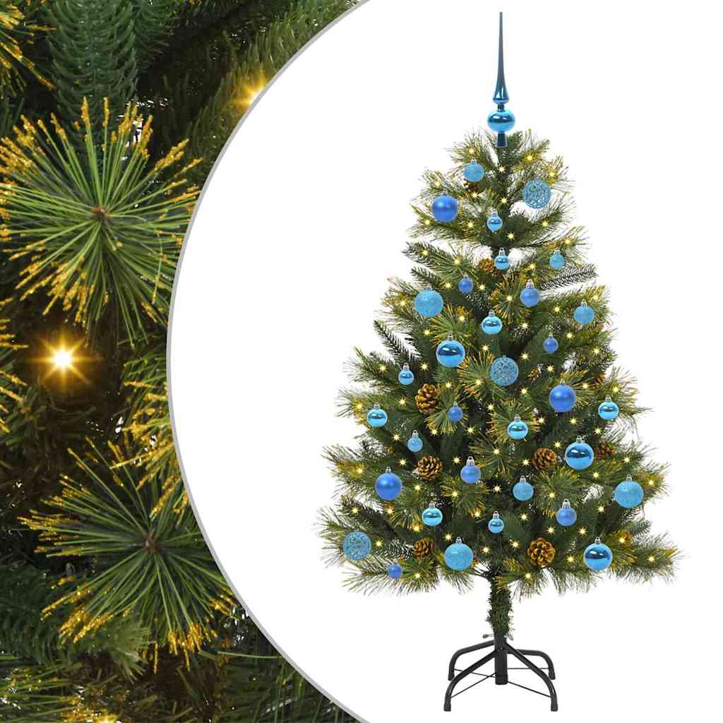 Albero di Natale artificiale pieghevole con coni Verde 150 cm