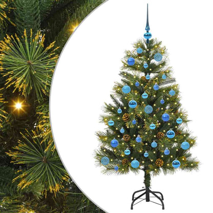 Albero di Natale artificiale pieghevole con coni Verde 150 cm