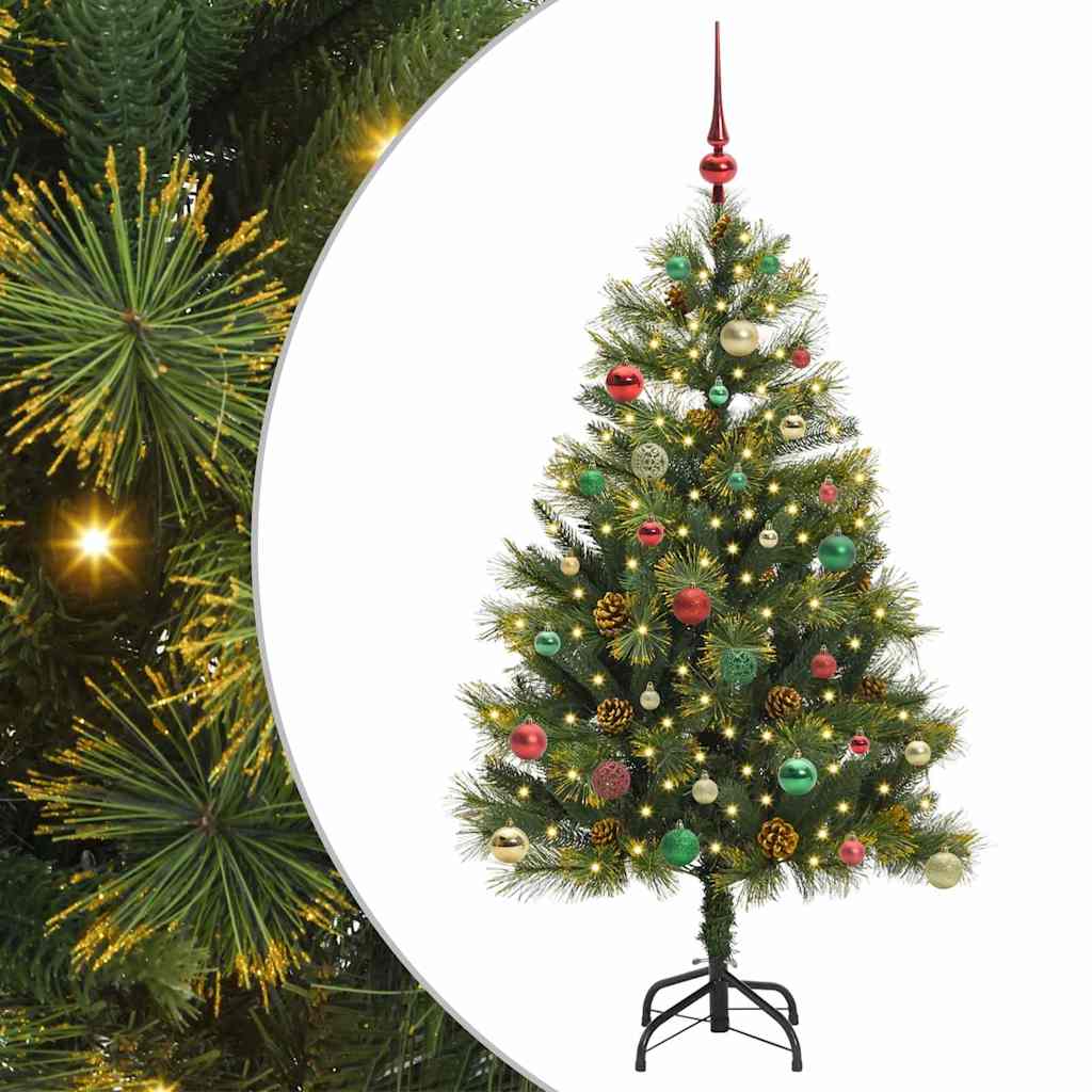 Albero di Natale artificiale pieghevole con coni Verde 150 cm