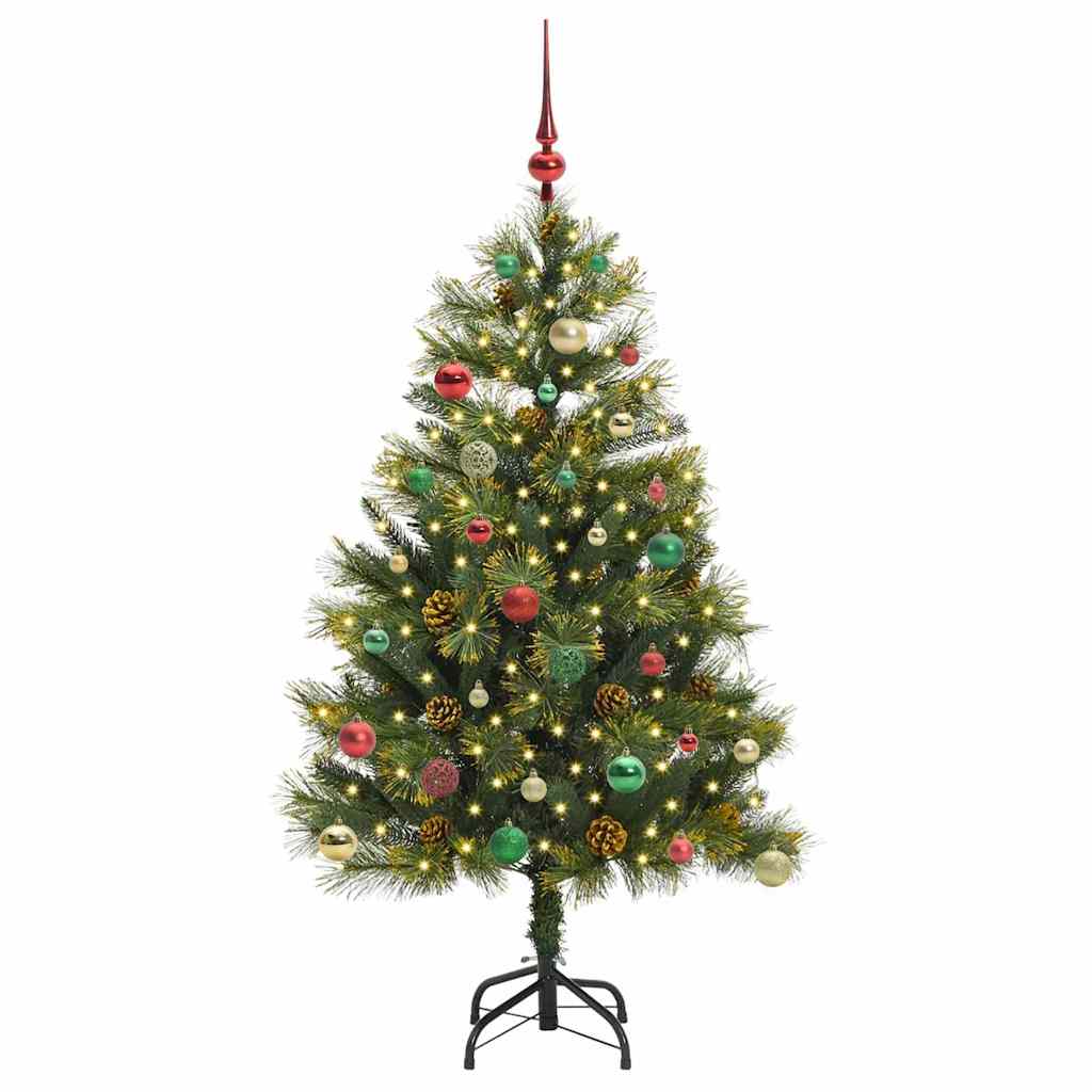 Albero di Natale artificiale pieghevole con coni Verde 150 cm