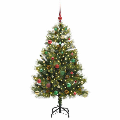 Albero di Natale artificiale pieghevole con coni Verde 150 cm