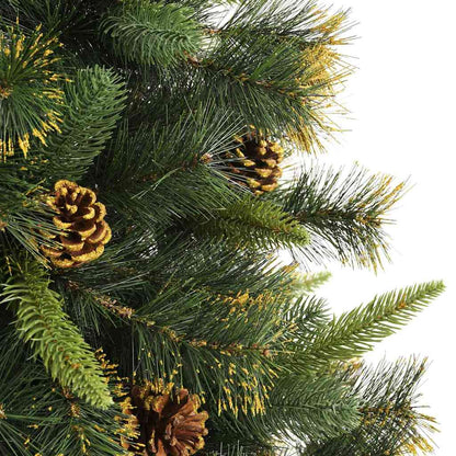 Albero di Natale artificiale pieghevole con coni Verde 240 cm