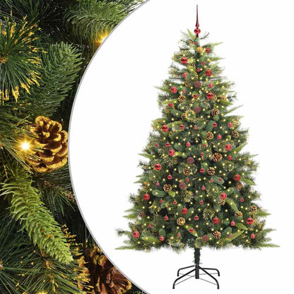 Albero di Natale artificiale pieghevole con coni Verde 240 cm