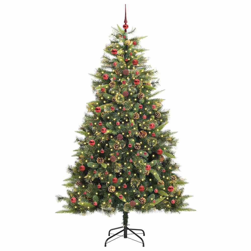 Albero di Natale artificiale pieghevole con coni Verde 240 cm