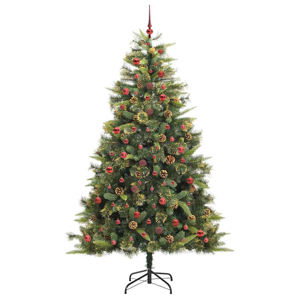 Albero di Natale artificiale pieghevole con coni Verde 240 cm