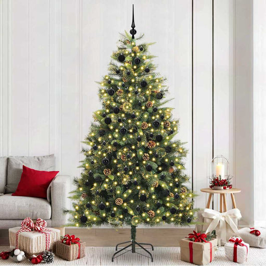 Albero di Natale artificiale pieghevole con coni Verde 240 cm