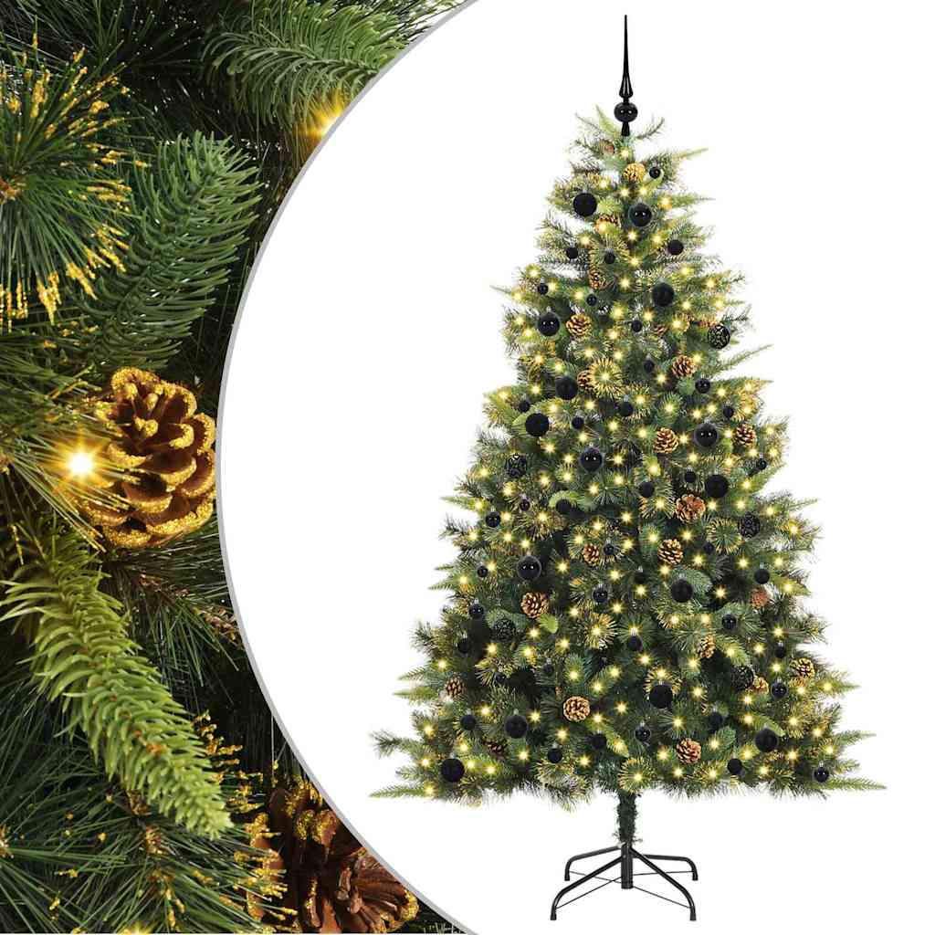 Albero di Natale artificiale pieghevole con coni Verde 240 cm