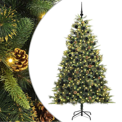 Albero di Natale artificiale pieghevole con coni Verde 240 cm